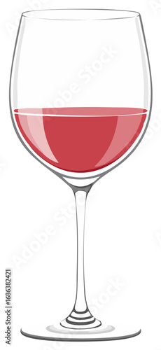 Close up of a clear glass filled with red wine