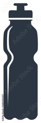 Simple dark silhouette icon of a sports water bottle for hydration