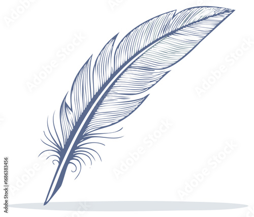 Elegant Quill Pen Drawing Symbolizing Writing History and Creativity