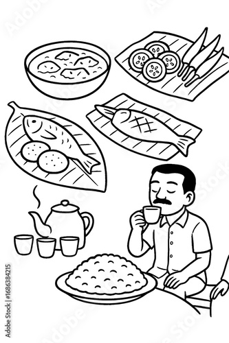 waiter serving food