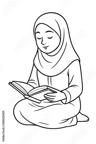 girl with a book of Quran 