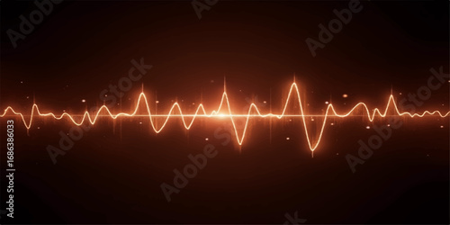 An illustrated cardiogram shows a red heartbeat line fluctuating across a medical monitor