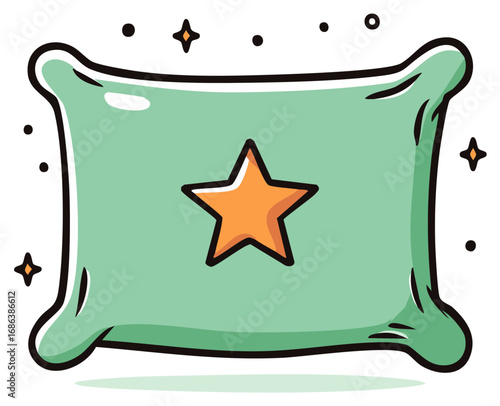 Whimsical Pillow Cartoon with Star Graphic Decorative Cute Cushion for Kid Bedroom or Living Room