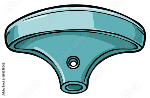 Blue plastic wing nut style T handle clamp knob vector illustration