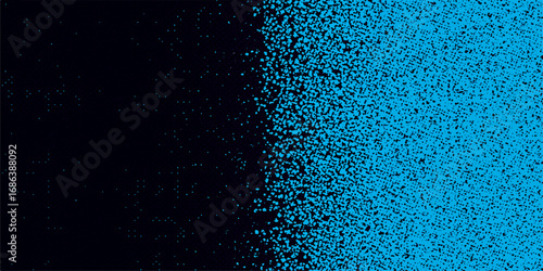 Blue drops of rain and condensation on a wet glass window