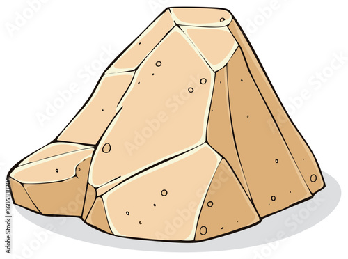 Cartoon sandstone boulder illustration nature rock formation drawing