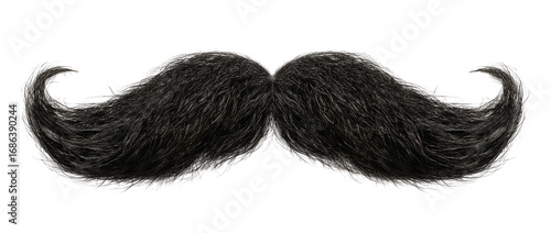 Full black handlebar mustache