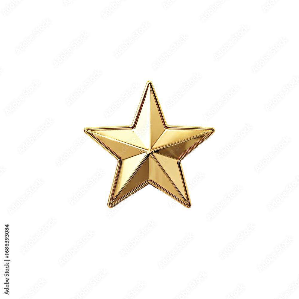 Obraz premium Gold star icon, 3D rendered