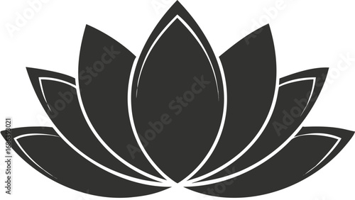 Elegant lotus flower symbol representing peace, purity, and spiritual growth for branding and design projects.