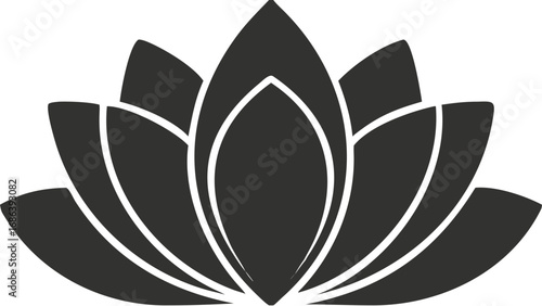 Elegant lotus flower silhouette symbolizing peace, purity, and enlightenment for wellness brands