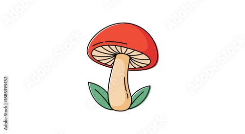 Cute cartoon mushroom illustration with vibrant colors, perfect for playful designs and projects