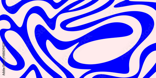 Abstract liquid swirl background. Blue and white wavy background. Fluid organic shape background.