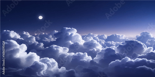 A breathtaking expanse of blue sky, dotted with fluffy white clouds, basks in the warm light of the sun