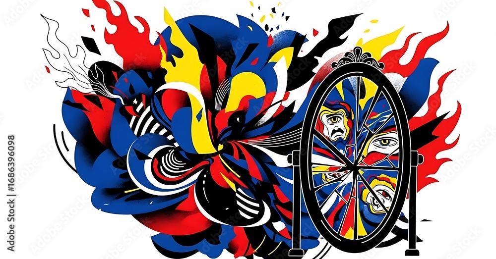 Obraz premium An Illustrated Exploration of the Human Psyche and Inner Turmoil