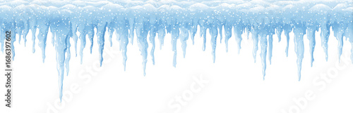 Icy icicles cascading against a dark background