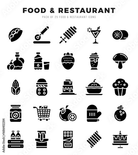 Food and Restaurant icons set for website and mobile site and apps.