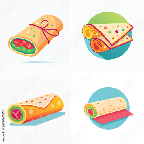Lavash a fun and colorful ensemble of mixed vector graphics, full of vivid tones and modern abstract design elements
