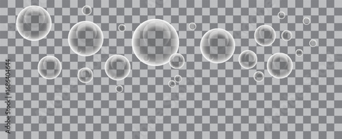 Realistic water droplets on the transparent window. Vector