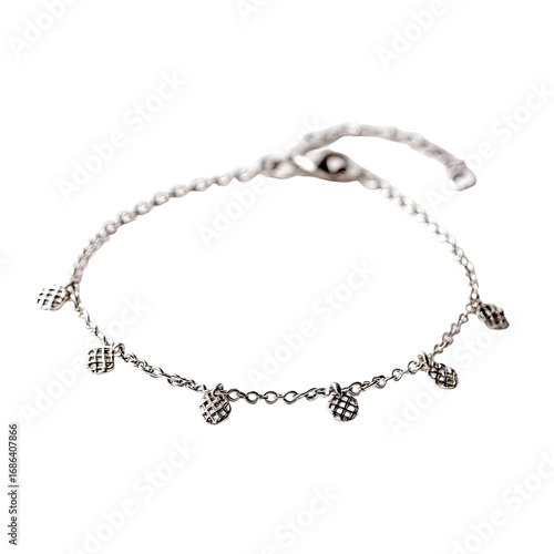 Wallpaper Mural Silver bracelet with textured design and small, studded accents Torontodigital.ca