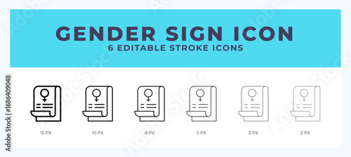 Gender sign vector icon for web and app. Editable stroke vector illustration