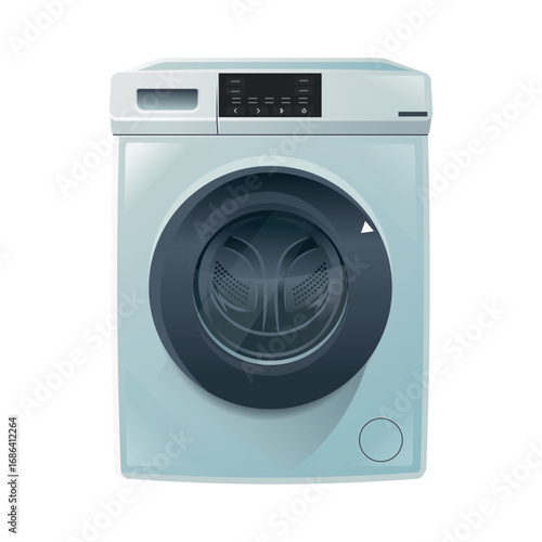 domestic washing machines. Closed Washing Machine in a Modern