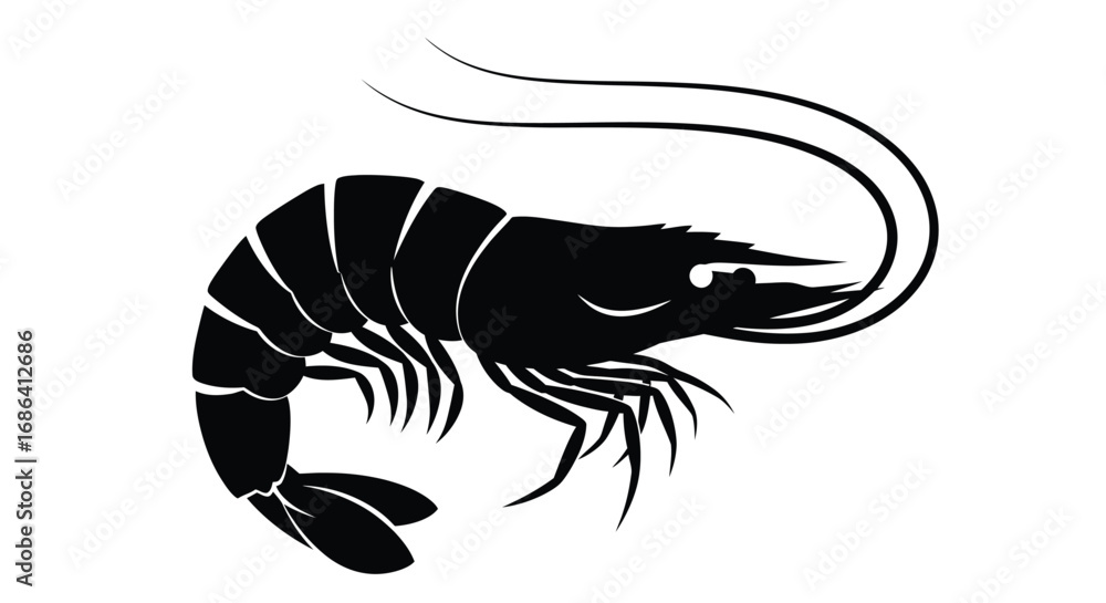 Fototapeta premium Abstract vector illustration of a tribal tiger with a tribal shrimp design