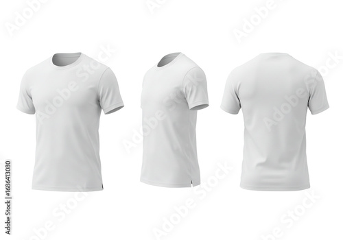 White t shirt mockup three views