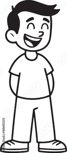 Handsome Man Black and White Illustration Vector Image Male Portrait Fashion Sketch Line Art Design