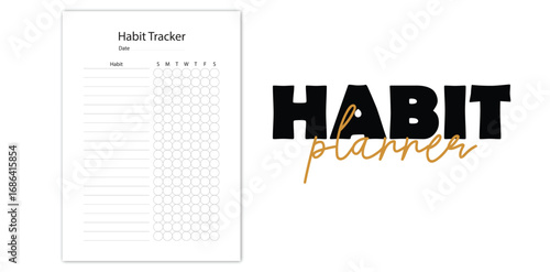 Habit Tracker Planner Printable Template Daily and Weekly Goal Setting Productivity Organizer Self Improvement Tool