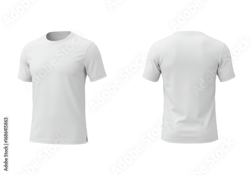 White short sleeve t shirt mockup front and back view