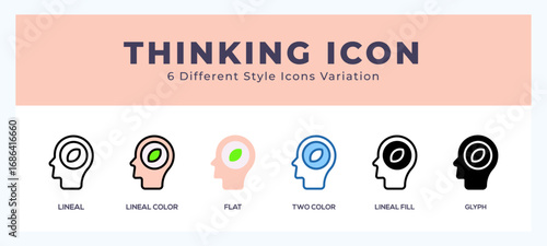 Thinking icon for web. mobile apps and ui.