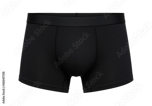 Black underwear mens underpants boxer briefs simple design apparel clothing comfortable undergarment seamless soft fabric transparent background fashion style minimalist