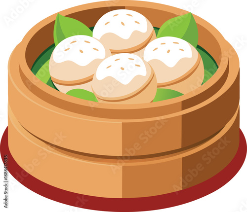 Colorful illustration of a woven basket filled with assorted items