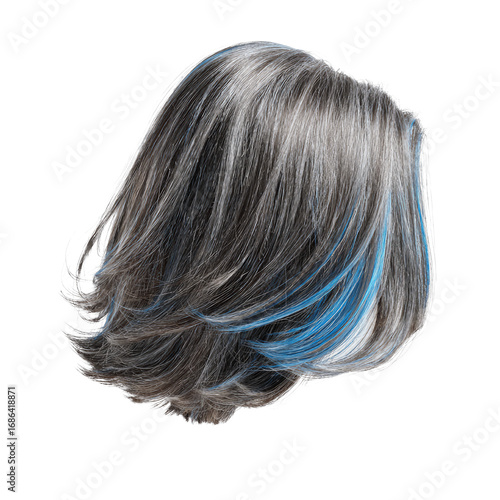 Wallpaper Mural Abstract Hairstyle  Brown and Blue Streaked Hair, Torontodigital.ca
