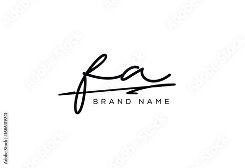 FA letter elegant cursive beauty handwriting logo.