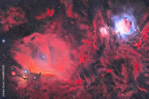 Fotografie Horsehead Nebula and Orion Nebula
