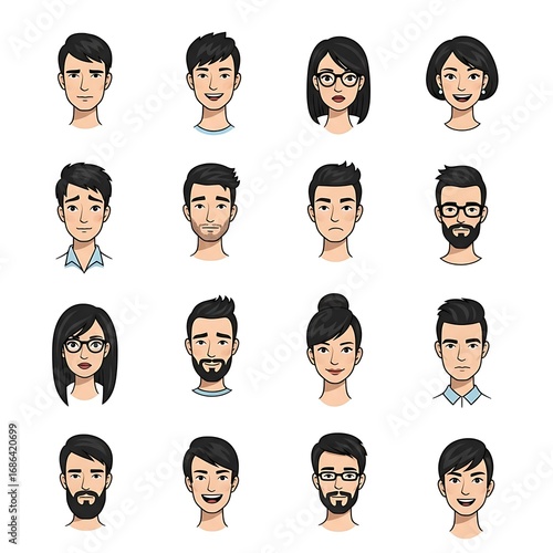 Diverse People Portraits Collection.