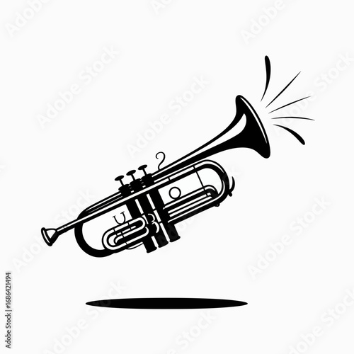 trumpet isolated on white