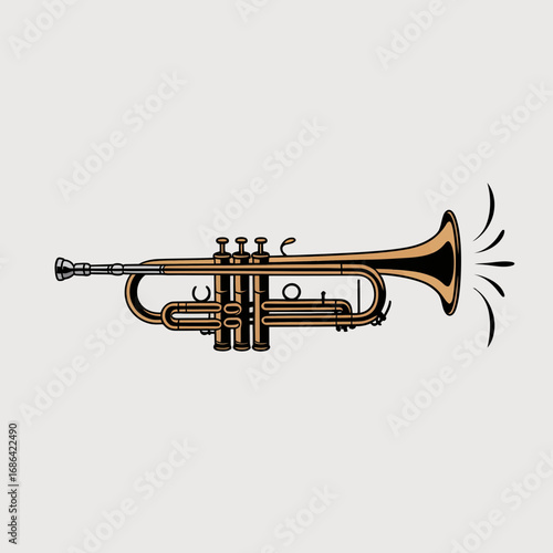 trumpet isolated on white