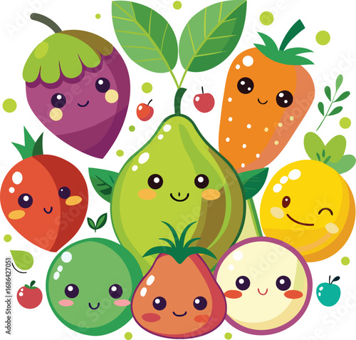 Colorful assortment of fresh vegetables in a vibrant design