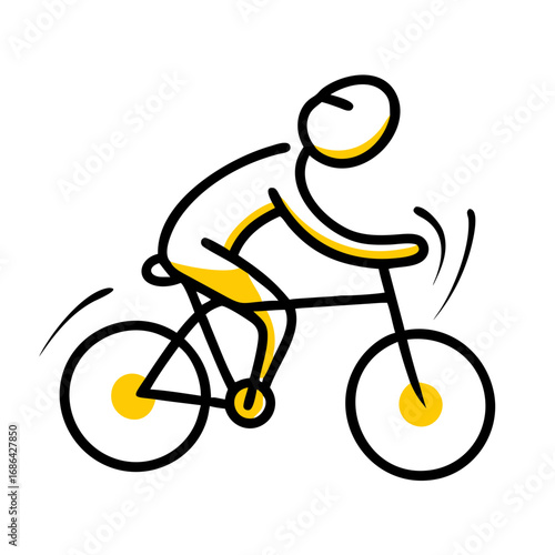 Human Doodle
"Hand-drawn doodle of a person riding a bicycle, stick-figure style with funny details."