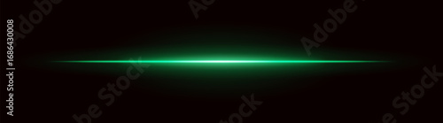 Radiant light. Straight glowing beam with intense center and dark fade edges. Suitable for digital interfaces and futuristic motion effects.