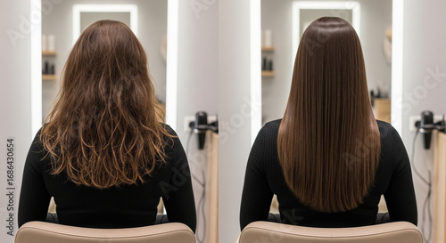 Before and After of a Hair Treatment