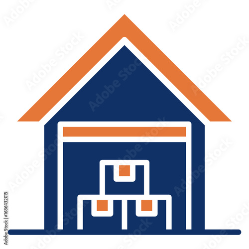 Warehouse solid color icon