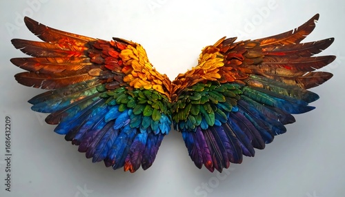 Fototapeta Naklejka Na Ścianę i Meble -  Colorful painted angel wings