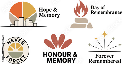Remembrance Day Graphics Featuring Hope Memory, Honor Memory, and Never Forget Designs