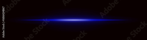 Radiant light. Straight glowing beam with intense center and dark fade edges. Suitable for digital interfaces and futuristic motion effects.