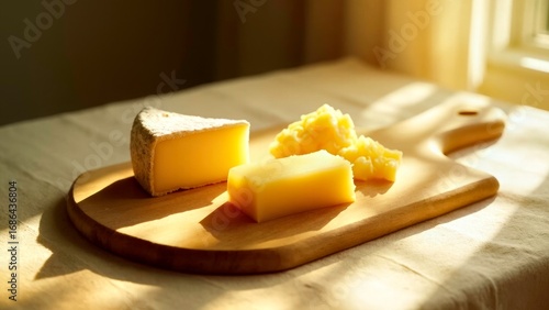 Cheese chunks presented on a plate