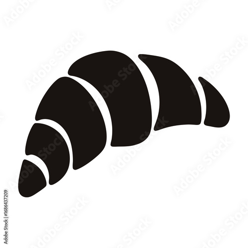 Minimalist black and white design of a delectable, tempting croissant pastry