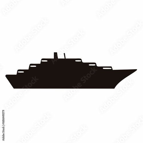 Cruise ship silhouette illustration showcasing ocean travel and luxurious voyages experiences